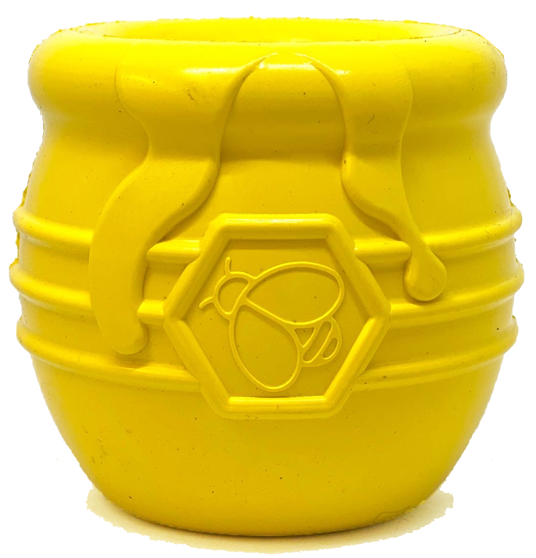 Large Honey Pot Durable Rubber Treat Dispenser & Enrichment Toy - Large Honey Pot Treat Dispenser - Yellow