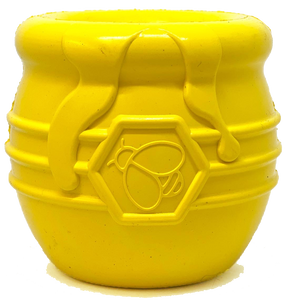 Large Honey Pot Durable Rubber Treat Dispenser & Enrichment Toy - Large Honey Pot Treat Dispenser - Yellow