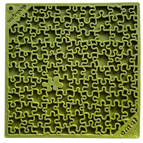 Jigsaw Design Emat Enrichment Lick Mat - Jigsaw Puzzle E-mat - Green