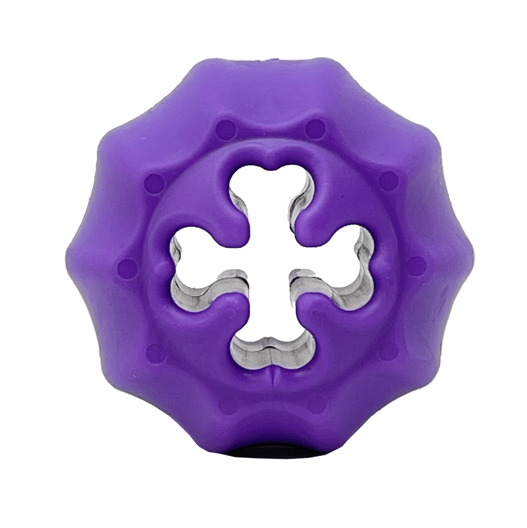 MKB Cross Bones Treat Pocket - Medium - Purple - Crossed Bones Chew Toy & Treat Dispenser