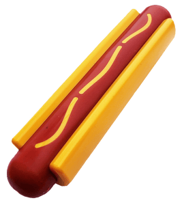 SP Hot Dog Ultra Durable Nylon Dog Chew Toy for Aggressive Chewers - Yellow/Red - Hot Dog Nylon Toy