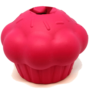 Cupcake Durable Rubber Chew Toy & Treat Dispenser - Pink - Medium Cup Cake Toy