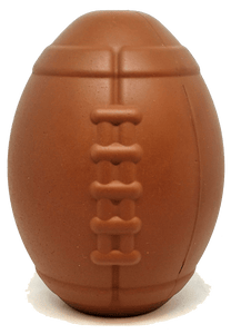 MKB Football Durable Rubber Chew Toy and Treat Dispenser - Large - Brown - Large Football Toy