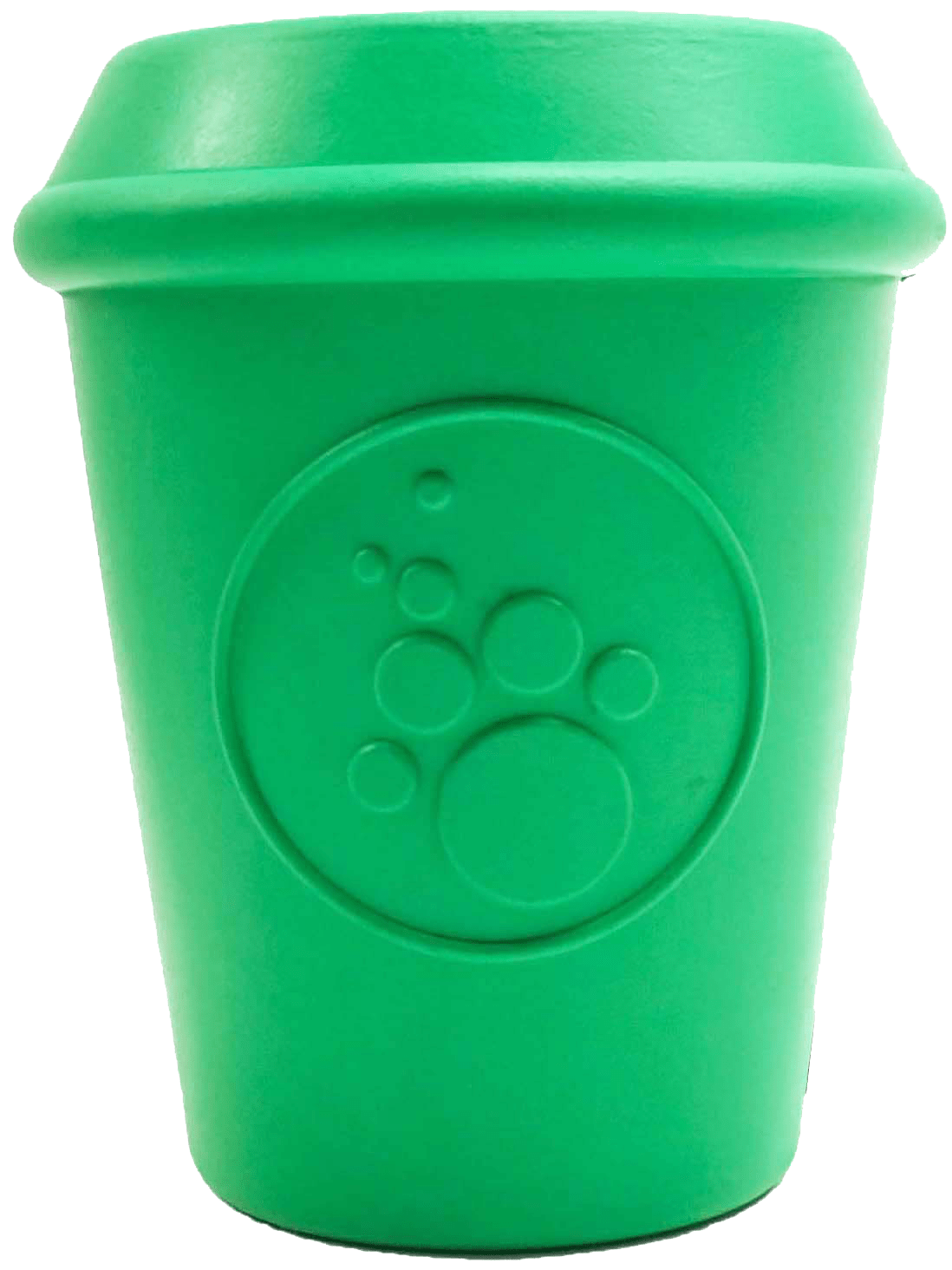 Coffee Cup Durable Rubber Chew Toy and Treat Dispenser - Medium Coffee Cup Treat Dispenser - GREEN