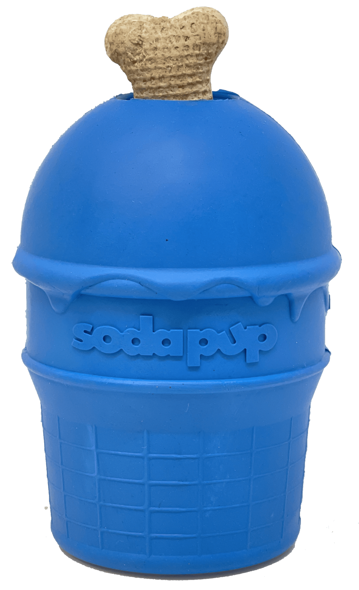SP Ice Cream Cone Durable Rubber Chew Toy and Treat Dispenser - Medium Ice Cream Cone - Blue