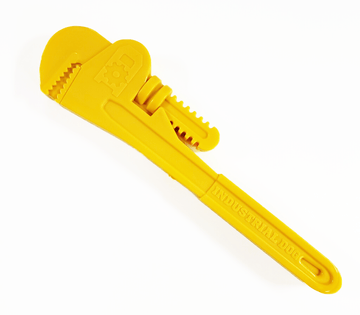 ID Pipe Wrench Ultra Durable Nylon Dog Chew Toy for Aggressive Chewers - Yellow - Pipe Wrench Nylon Toy