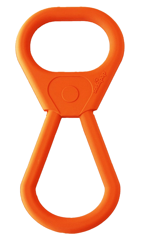 SP Pop Top Rubber Tug Toy for Interactive Play - Orange Squeeze - Pop Top Tug Toy