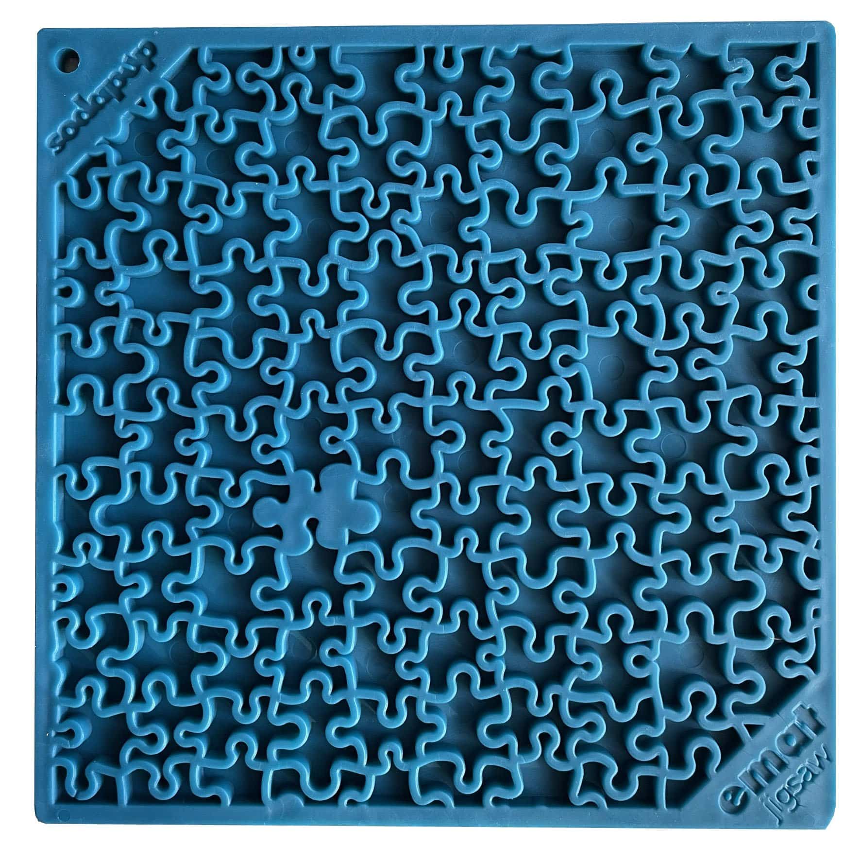 Jigsaw Design Emat Enrichment Lick Mat - Jigsaw Puzzle E-mat - Blue